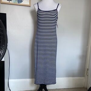 GAP striped fitted built in bra maxi dress NWT